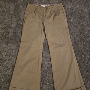 Y2K Old Navy Stretch Khaki Wide Leg Pants Size 12 with 32 Inch Inseam